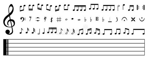Collection Of Music Notes Musical Key Signs Vector Symbols On White
