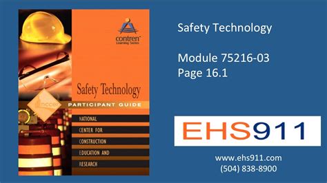 Ehs911 Nccer Csst Safety Training Safety Technology Module 16 Virtual