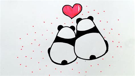 Valentines Day Drawings Cute How To Draw Cute Panda In