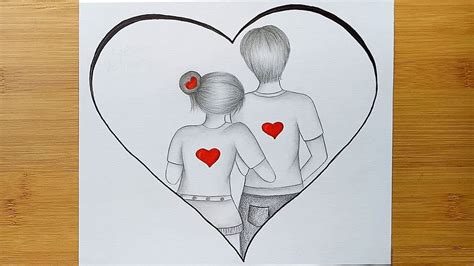 Romantic Couple Drawing How To Draw A Cute Couple Hugging Step By