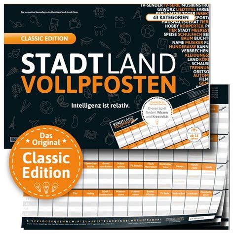 Hier können sie gratis vorlagen für das quizspiel downloaden. Denkriesen - Stadt Land Vollpfosten Classic Edition online ...