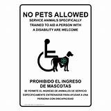 Photos of Service Animals Welcome Sign