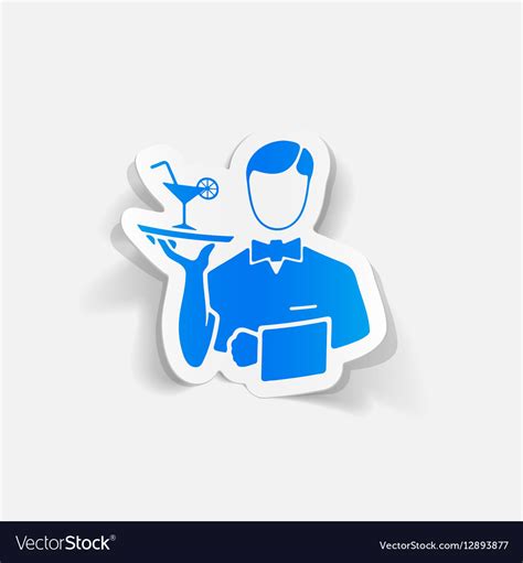 Realistic Design Element Waiter Royalty Free Vector Image