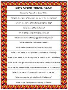 Well, then download disney movie trivia ♕ you have up to 100 questions , divided in 10 levels from the easy to hard. Kids Movie Trivia (Free Printable | Trivia, Kid and Free ...