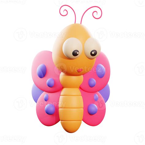 Cute Butterfly 3d Illustration 9269609 Png