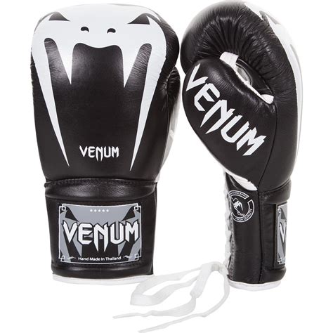 Venum Giant 30 Nappa Leather Lace Up Boxing Gloves 12 Oz Black