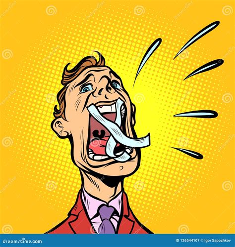 Man Screaming Taped Mouth Stock Vector Illustration Of Face 126544107