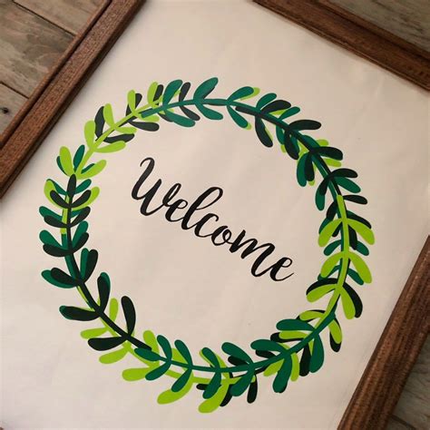 Welcome Reverse Canvas Sign In 2020 Canvas Signs Diy Canvas Cute