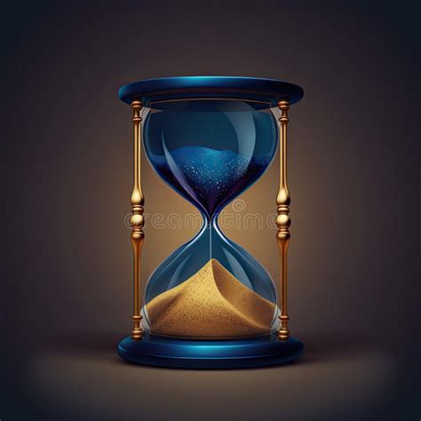 Golden Hourglass On Dark Brown Background Hour Glass Is Also Known As Sandglass Sand Timer Or