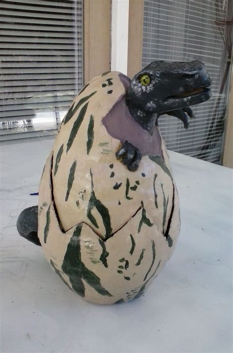 Diy Jurassic Park Velociraptor Pottery Cookie Jar My Awesome Art