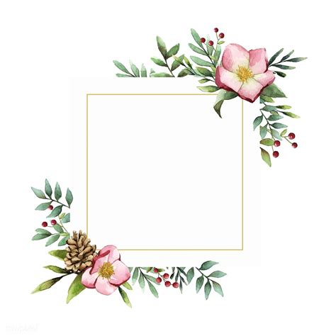 Hellebore Flower Frame Painted By Watercolor Vector Free Image By