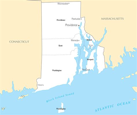 Km, rhode island is the smallest and the 7 th least populous state in the usa. Rhode Island Cities And Towns • Mapsof.net
