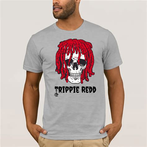 Trippie Redd Skull Face T Shirt New Summer Mens Casual Print T Shirt