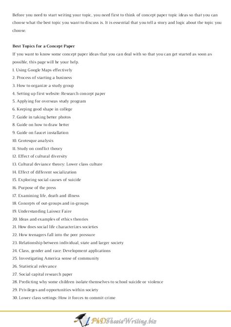 No one can write their first draft perfectly. 100 Concept Paper Ideas