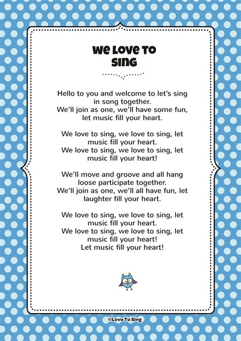 We Love To Sing Hello Song Free Video Song Lyrics And Activities