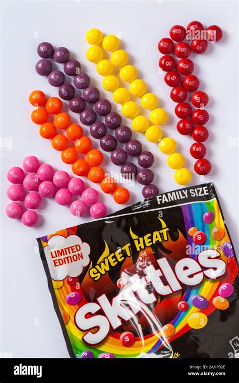 Packet Of Limited Edition Sweet Heat Skittles Fruity Flavours With A