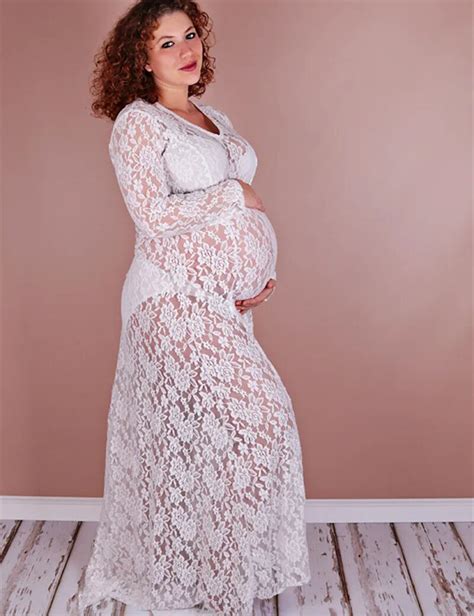 White Beach Dress Long Lace Dress Pregnant Dress Women Pregnant