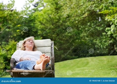 Woman Napping Outside Stock Photo Image Of Blue Female 19642148