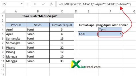 Rumus Sumifs Excel Dengan Keyword Tepat Exact Untuk Penghitungan Data
