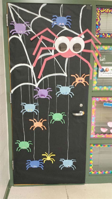 Since halloween involves specific decorations instead of your typical fall decor, you'll want to hang your decorations at the right time — not too early and not too late. Halloween Classroom Spider Door | Halloween classroom door ...