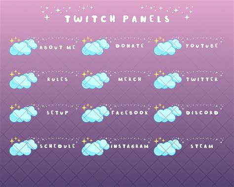 Twitch Panels Cute Custom Twitch Panels Twitch Panels Girly Etsy Uk