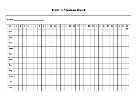 Employee Attendance Sheet Excel