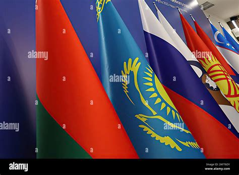 Flags Of The Eaeu Countries Close Up Stock Photo Alamy