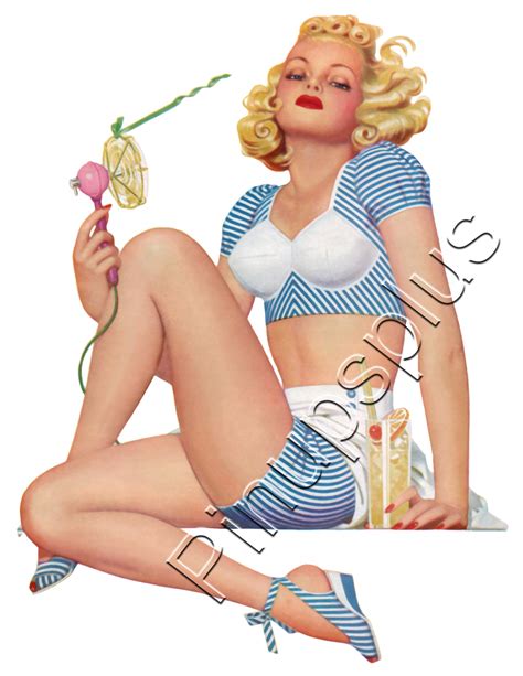 Retro Rockabilly Pinup Girl Waterslide Decal S800 S800 475 Pin