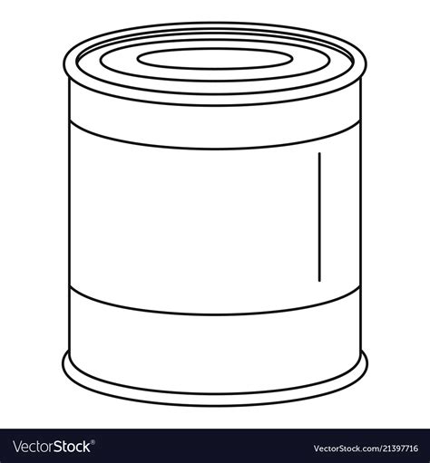 Food Tin Can Icon Outline Style Royalty Free Vector Image