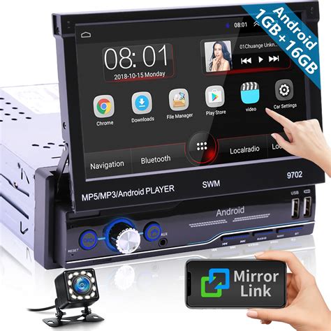 Buy Hikity Android Car Stereo Single Din With Sat Navi Bluetooth Car Radio Inch Manual Flip