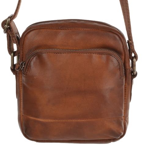 Mens Small Vintage Leather Travel Bag Rust 1332