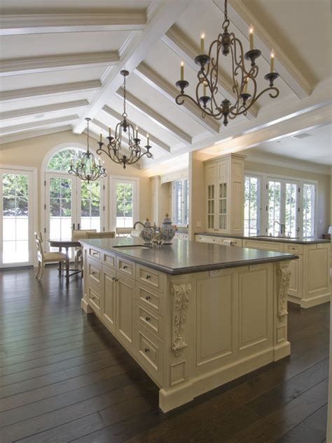 Tray ceilings frame a room and give an impression of a higher ceiling with the two layers. Vaulted Ceiling Kitchen Design Ideas & Remodel Pictures ...