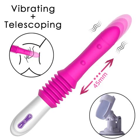 Automatic Telescoping Thrusting Dildo Vibrator Hands Free Machine Sex