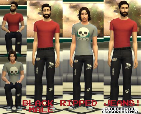 Mod The Sims Black Ripped Jeans Male