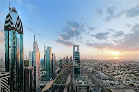 Dubai Cityscape At Sunset Photograph By Pidjoe