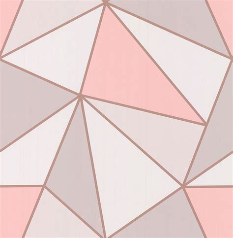 Cool Rose Gold And Pink Geometric Wallpaper References