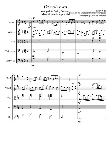 If you have some free sheet music (preferably written or arranged by yourself), we can add it easily (and for free, of course) to the web site; Greensleeves Sheet music for Violin, Cello, Viola, Contrabass (String Quintet) | Musescore.com