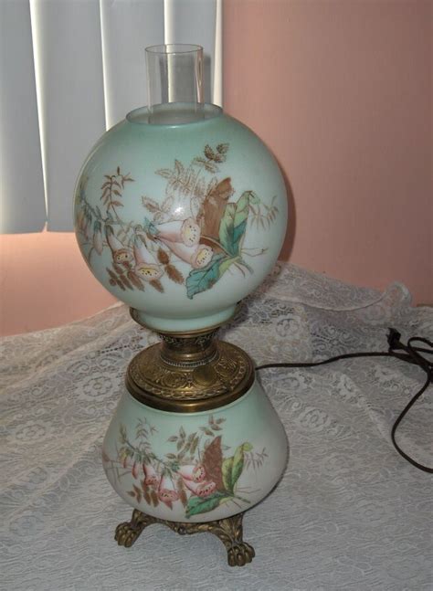 Target/home/glass globes for lamps (3749)‎. Antique Victorian Oil Lamp Electric Painted Glass Globes ...