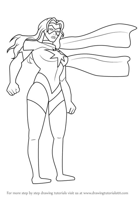Learn How to Draw Ms. Marvel from The Avengers - Earth's Mightiest