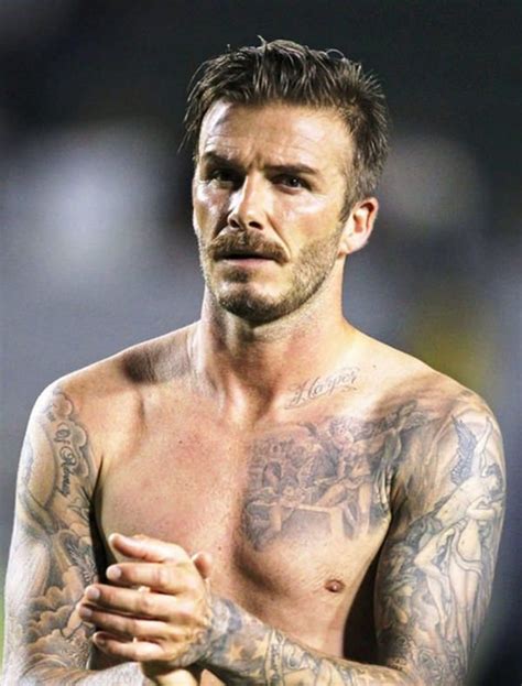 A post shared by david beckham (@davidbeckham) on the left side of beckham's neck, he wears two tattoos for his daughter: 50 Super Cool David Beckham Hairstyles Over The Years.