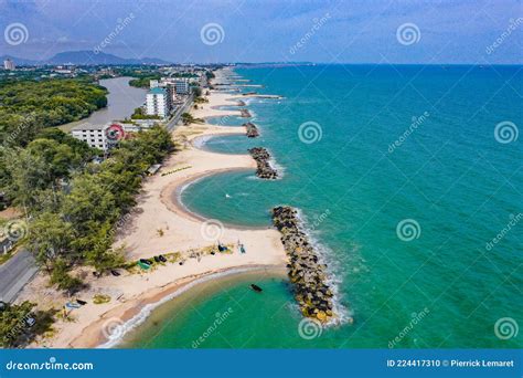 Aerial View Of Pmy Beach In Rayong Thailand Stock Photo Image Of