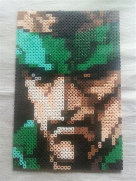Solid Snake S Codec Portrait From Metal Gear Perler Bead Sprite By