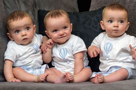 aww these cute identical triplets are one in 200 million as they were born at the same time