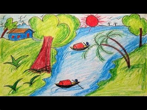 #learningtodraw #learntodraw how to draw a scenery of winter season.step by step(easy draw). How to Draw Scenery of Summer Season for Kids | Drawing ...