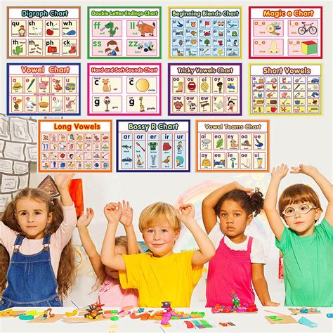 11 English Phonics Posters Language Arts Charts Skills Posters For