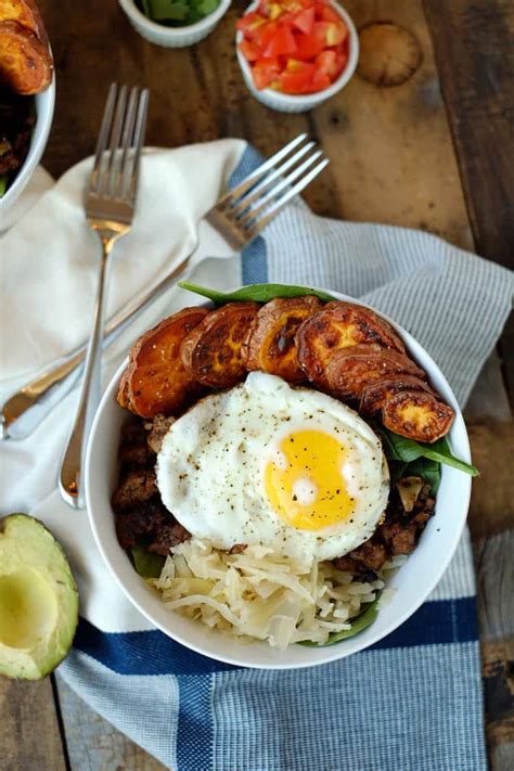 Eating breakfast entrées for dinner is always delicious and often easier than whipping up more traditional evening meals. Taco Breakfast Bowl