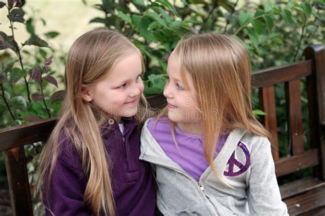 Twin Little Girls Hugging Stock Image Image Of Model 26275663