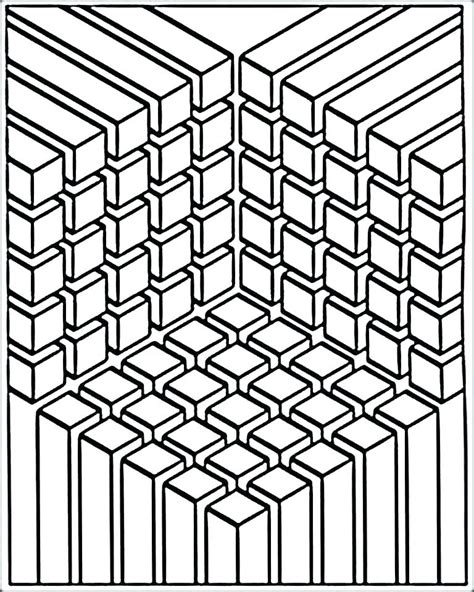 Geometric Illusion Coloring Pages Coloring Pages