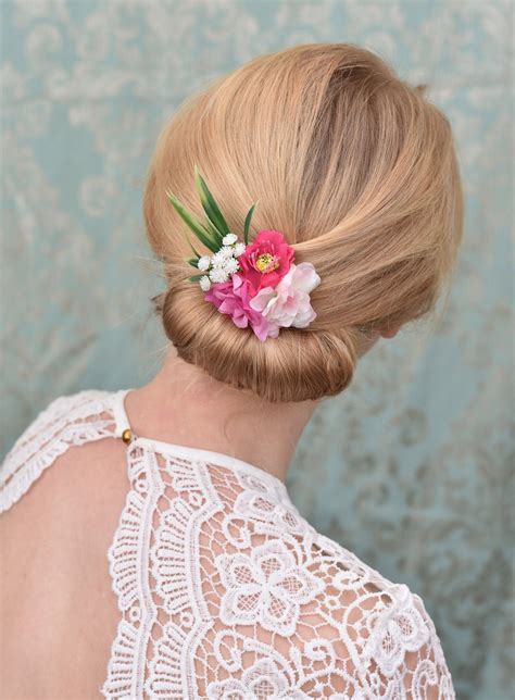Flower Hair Clip In Pink Pink Hair Clip Silk Flower Hair Etsy