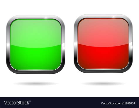 Green And Red Square Buttons Web Icons Royalty Free Vector